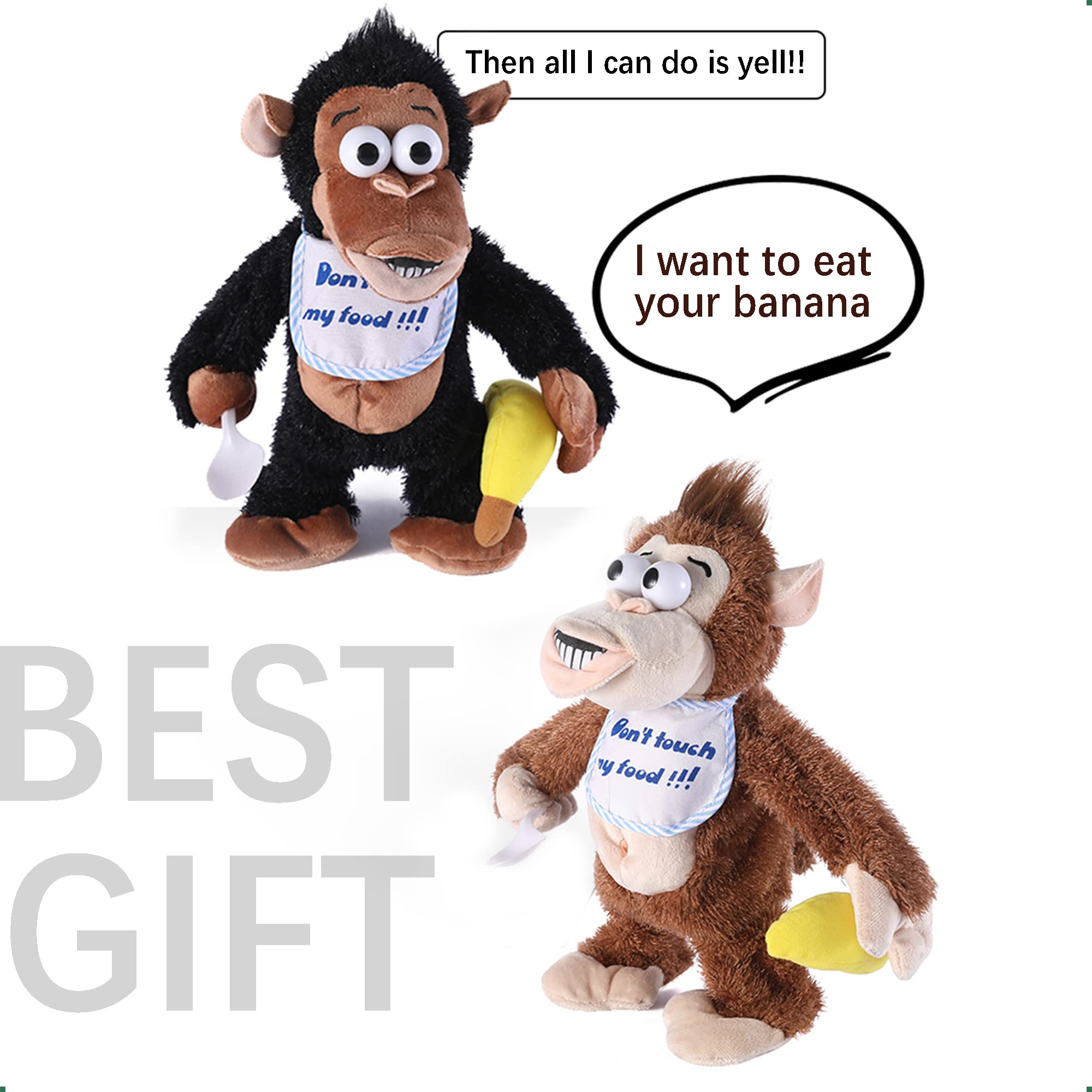 Amazon.co.jp: Don't Touch My Food Gorilla ぬいぐるみ バナナを連れ